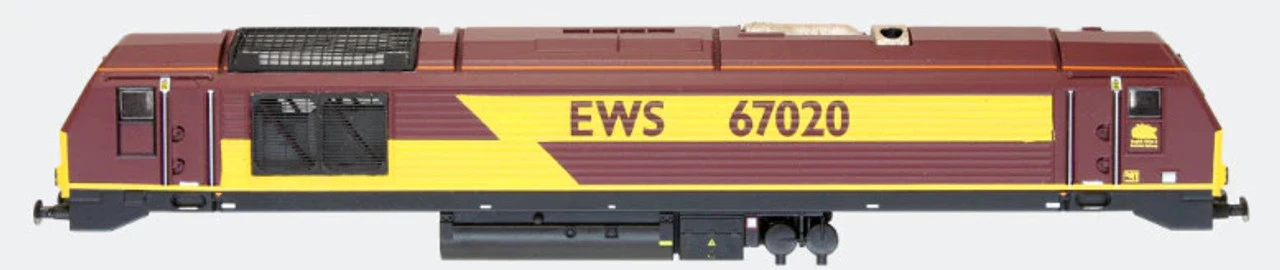 Dapol N Gauge Class 67 020 EWS Red/Gold DCC Fitted 2D-010-015D 1 Dapol N Gauge Class 67 020 EWS Red/Gold DCC Fitted 2D-010-015D