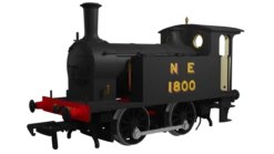 Rapido Trains OO Gauge NER Class Y7 0-4-0T - No 1800 NE Plain Black DCC Ready Model Steam Locomotive 932005