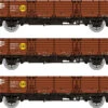 Rapido Trains N Gauge OAA Triple Pack - BR Bauxite W/Yellow Spot 956001