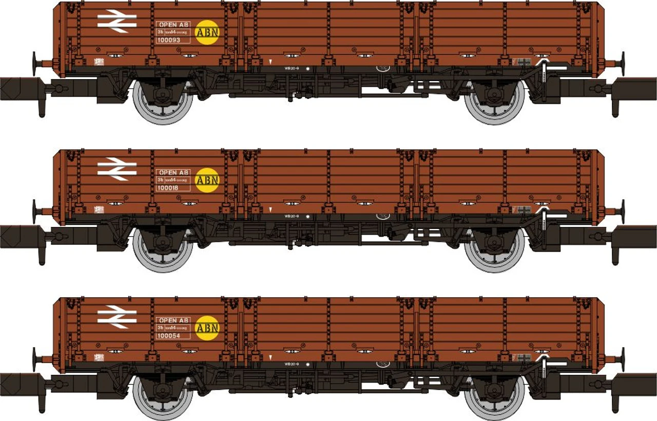 Rapido Trains N Gauge OAA Triple Pack - BR Bauxite W/Yellow Spot 956001 1 Rapido Trains N Gauge OAA Triple Pack - BR Bauxite W/Yellow Spot 956001