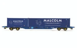 Hornby OO Gauge Malcolm Rail, KFA Container Wagon With 1 X 20' & 1 X 40' Containers - R60133