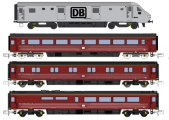 Dapol N Gauge DB Management Train 4pc 3 Coaches 1 DVT 82148 DCC Ready 2D-017-100
