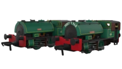 Rapido Trains OO Gauge Port Of Par Bagnall’s In Special Presentation Box Twin Pack - Lined Dark Green DCC Sound 968501