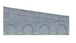 Hornby OO Gauge Mid Stepped Arched Retaining Walls X2 (Engineers Blue Brick) R7387