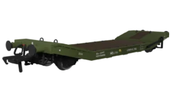 Rapido Trains OO Gauge 25t Lowmac ZVV Wagon MOD Green W/Elephant Markings Model Railway Wagon 929009