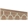 Hornby OO Gauge Mid Stepped Arched Retaining Walls X2 Model Building(Red Brick) R7386