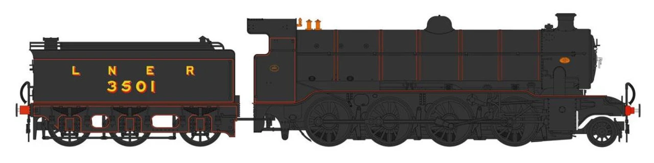 Heljan OO Gauge Gresley O2/2 3501 LNER Black 3900 1 Heljan OO Gauge Gresley O2/2 3501 LNER Black 3900
