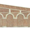 Hornby OO Gauge High Stepped Arched Retaining Walls X 2 (Red Brick) R7374