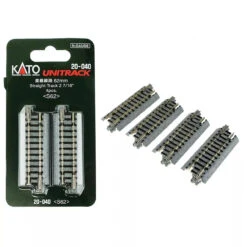 Kato (Japan) N Gauge Unitrack (S62) Straight Track 62mm 4pcs 20-040