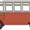 Oxford Diecast N Gauge VW Samba Bus Red/Beige NVWS001