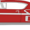 Oxford Diecast HO 1958 Chevrolet Impala Sports Coupe Rio Red 87CIS58003